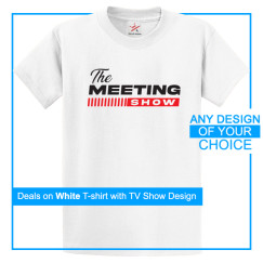 Personalised White Tee With Your Own TV Show Design Print On Front